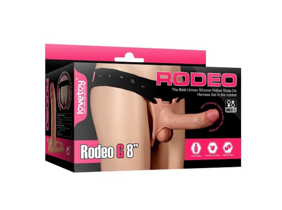 Arnés con Dildo Hueco Para Caballero Rodeo G 20.32 cms - Kinkyss