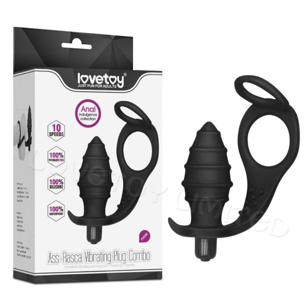 Anillo con Plug Vibrador Texturizado